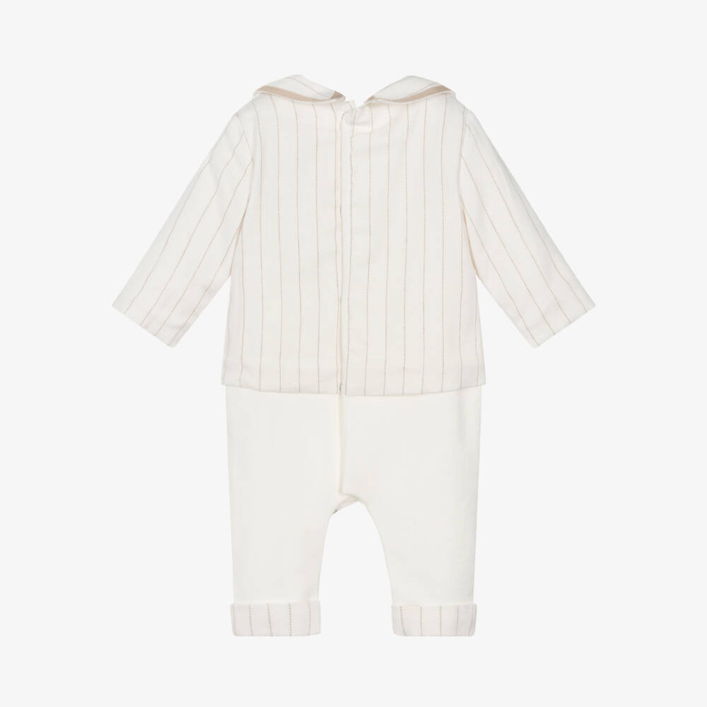 Patachou-Кремовый льняной хлопковый боди для мальчиков | Childrensalon Outlet