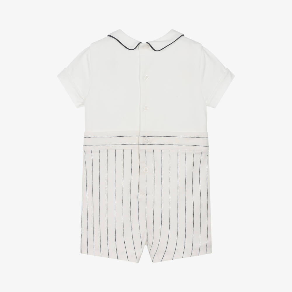 Patachou-Boys Ivory Linen-Cotton Romper | Childrensalon Outlet