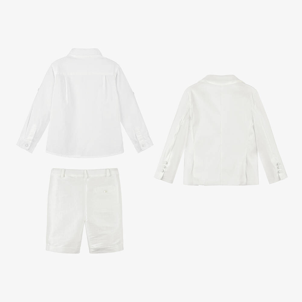 Patachou-Boys Ivory Shorts Suit | Childrensalon Outlet