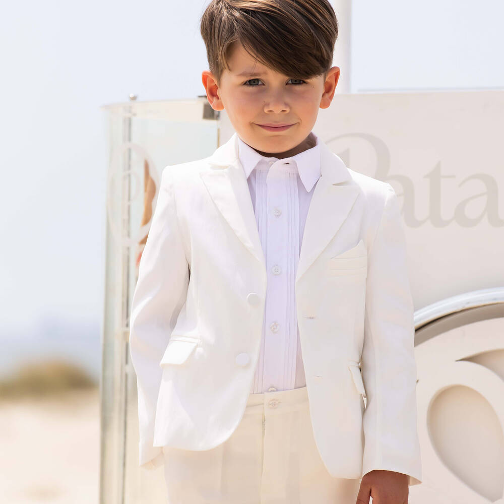 Patachou-Boys Ivory Shorts Suit | Childrensalon Outlet