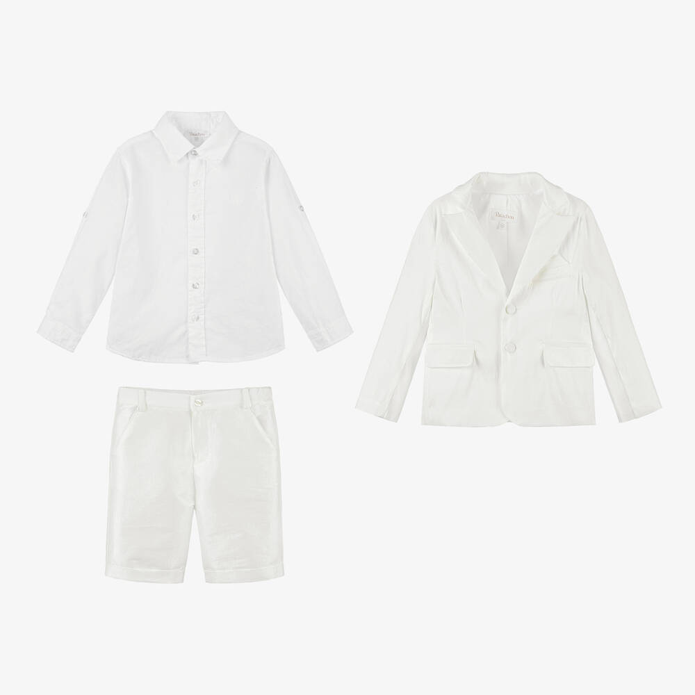 Patachou-Boys Ivory Shorts Suit | Childrensalon Outlet