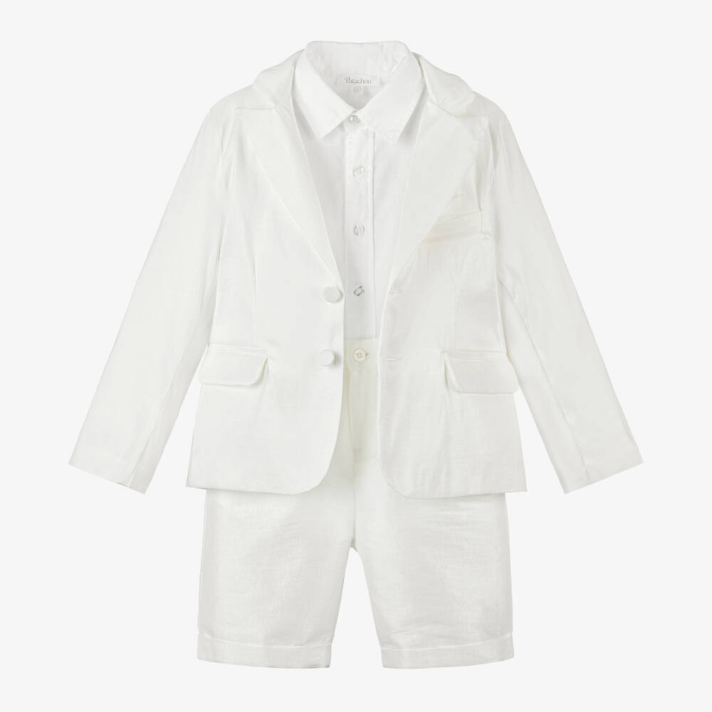 Patachou-Boys Ivory Shorts Suit | Childrensalon Outlet
