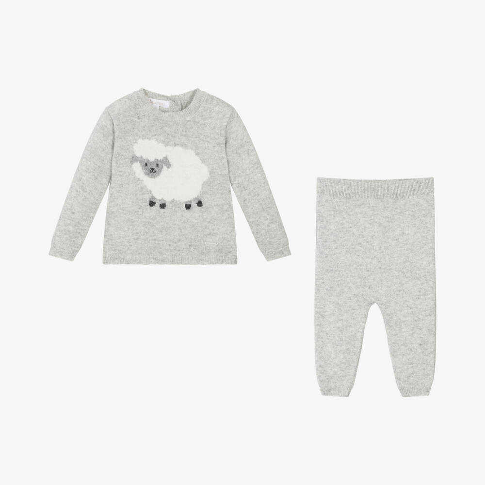 Patachou-Boys Knitted Grey Trouser Set | Childrensalon Outlet
