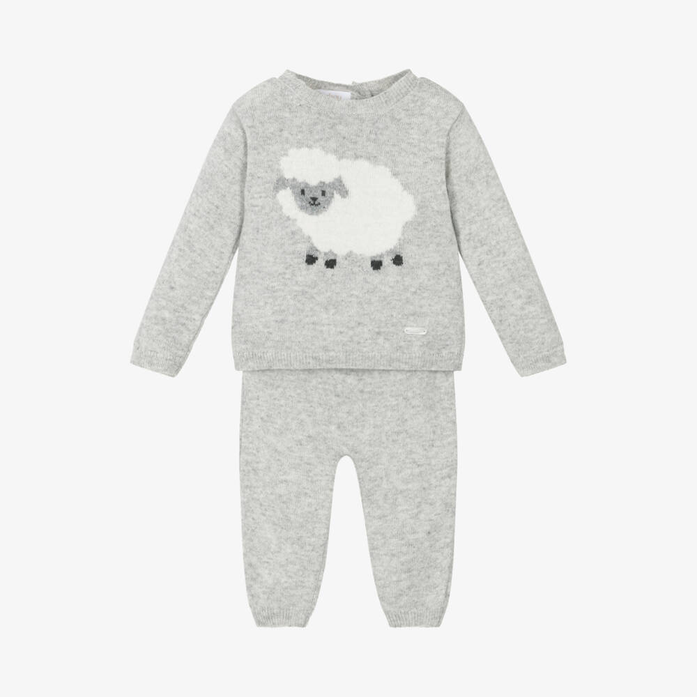 Patachou-Boys Knitted Grey Trouser Set | Childrensalon Outlet