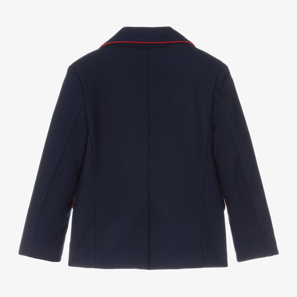 Patachou-Boys Luxe Navy Crest Blazer | Childrensalon Outlet