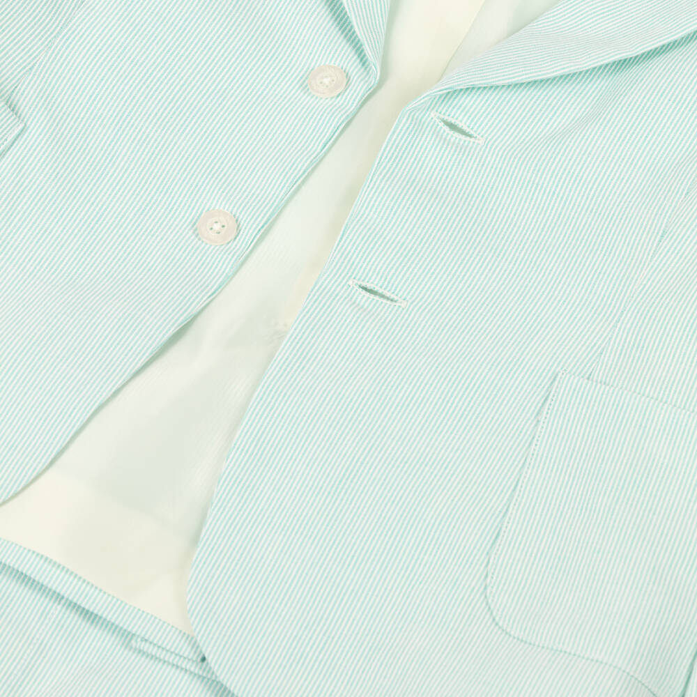 Patachou-Boys Mint Green Pinstripe Cotton Shorts Suit | Childrensalon Outlet