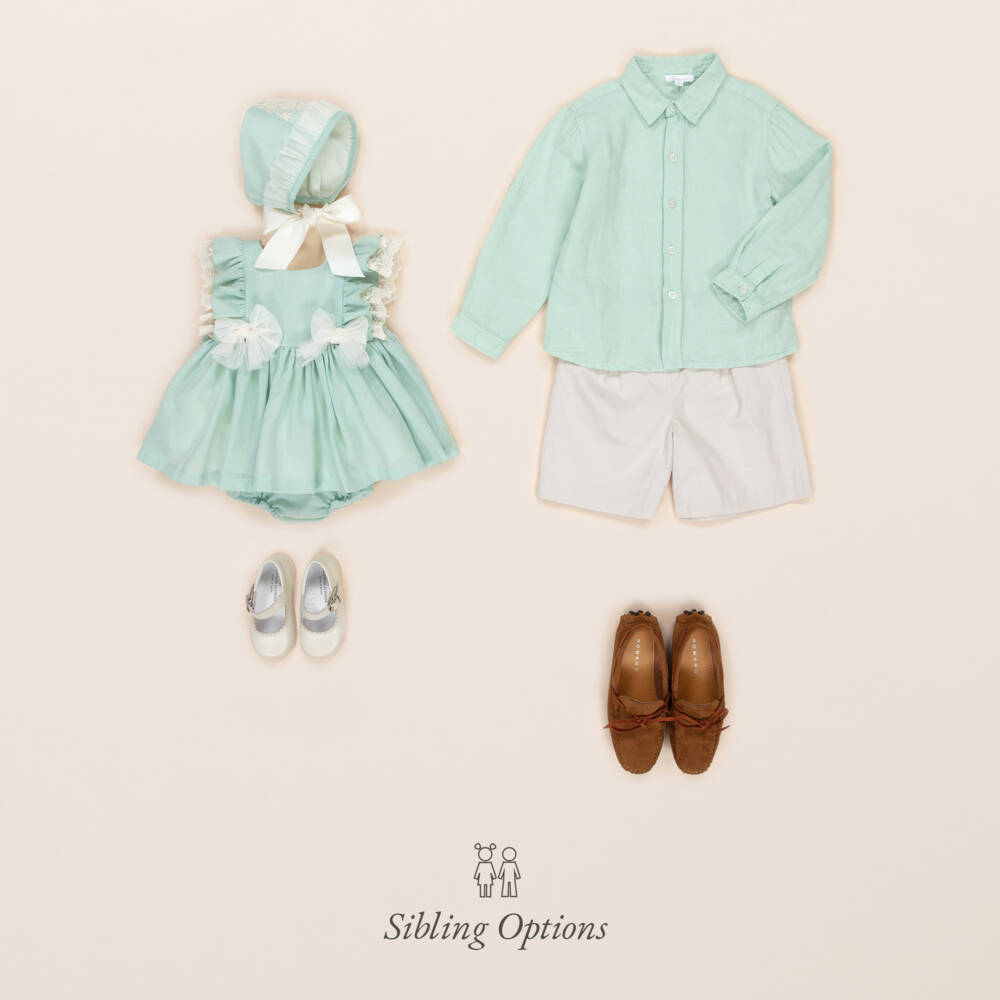 Patachou-Boys Mint Linen-Cotton Blouse | Childrensalon Outlet