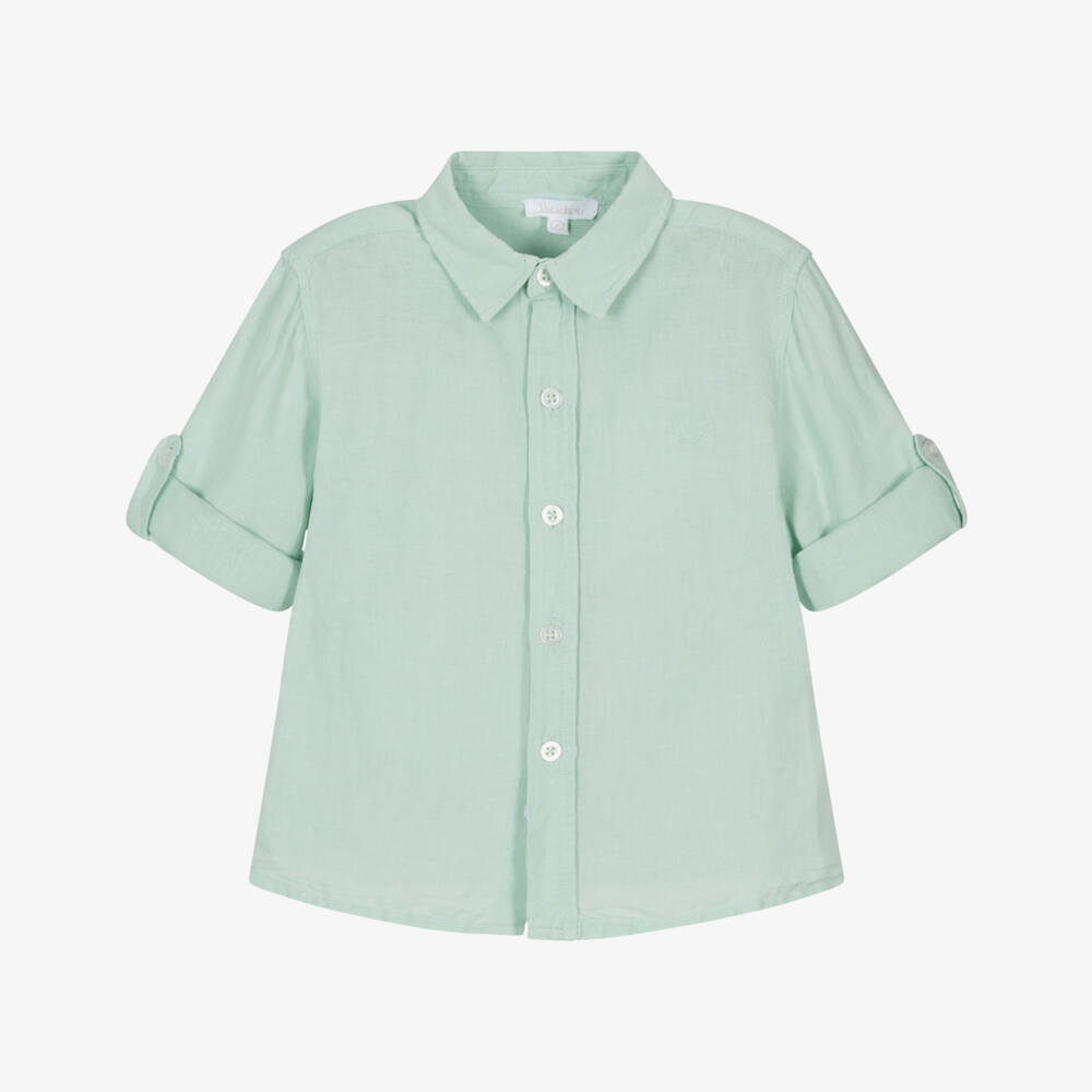 Patachou-Boys Mint Linen-Cotton Blouse | Childrensalon Outlet