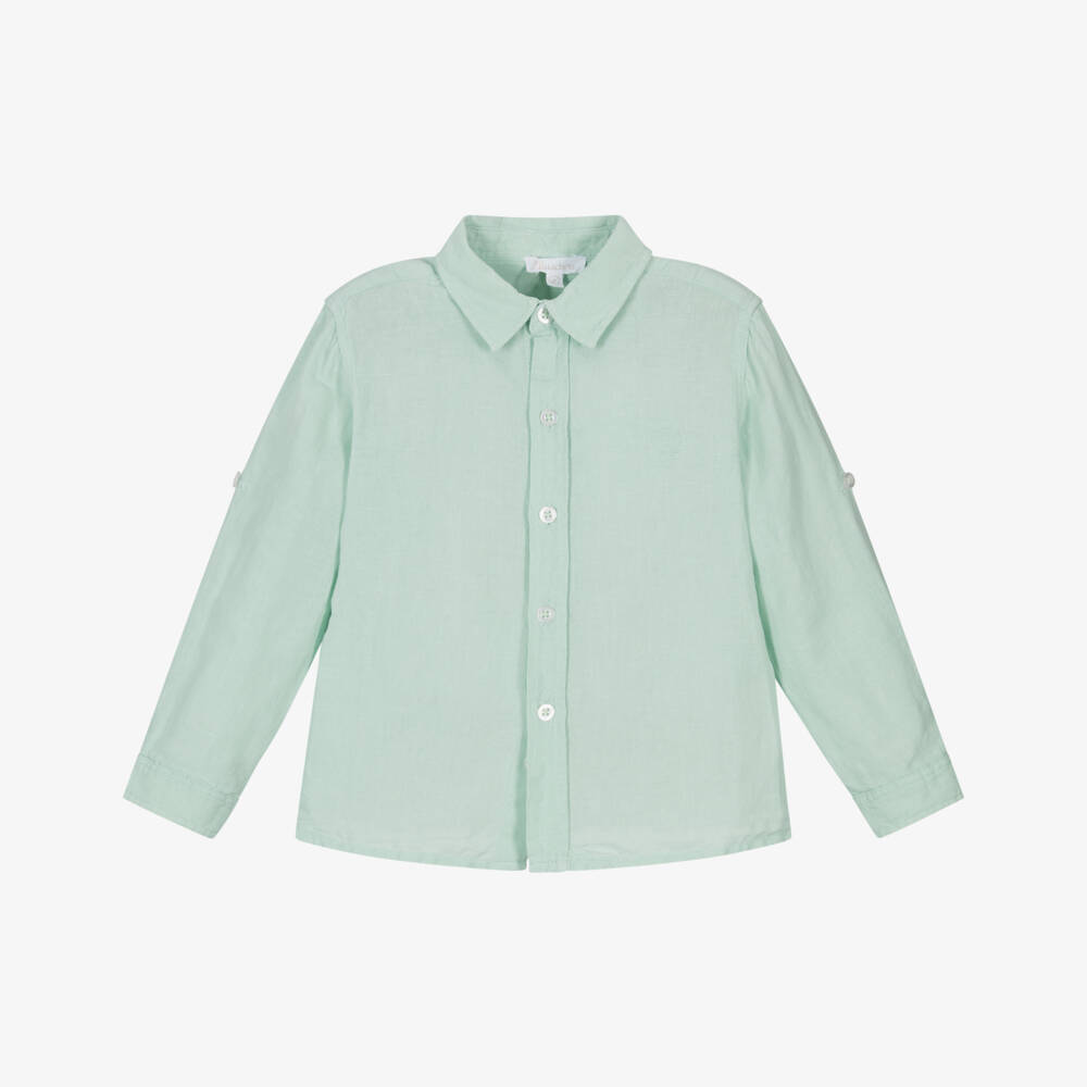 Patachou-Boys Mint Linen-Cotton Blouse | Childrensalon Outlet