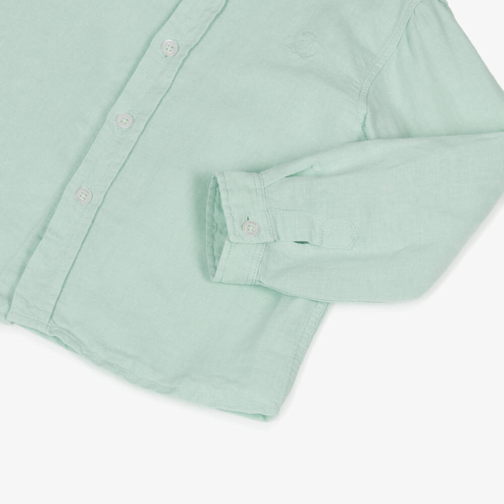 Patachou-Boys Mint Linen-Cotton Blouse | Childrensalon Outlet