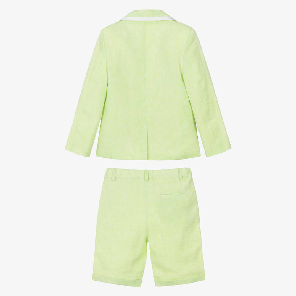 Patachou-طقم صيفي من الكتان النقي باللون النعناعي للأولاد | Childrensalon Outlet