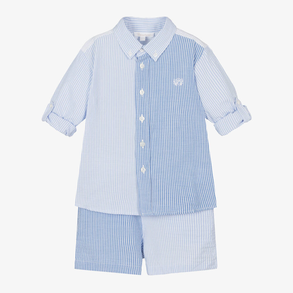 Patachou-Boys Nautical Blue Cotton Ensemble | Childrensalon Outlet