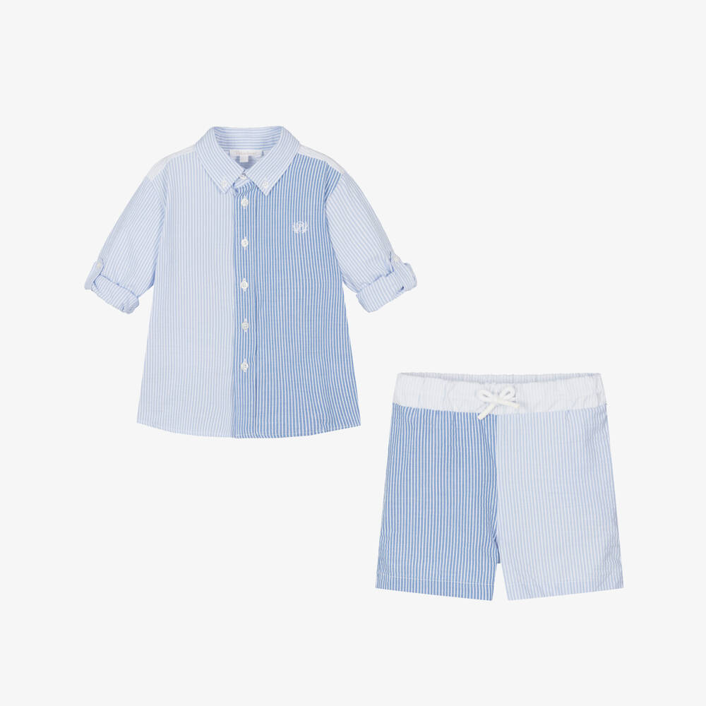 Patachou-Boys Nautical Blue Cotton Ensemble | Childrensalon Outlet