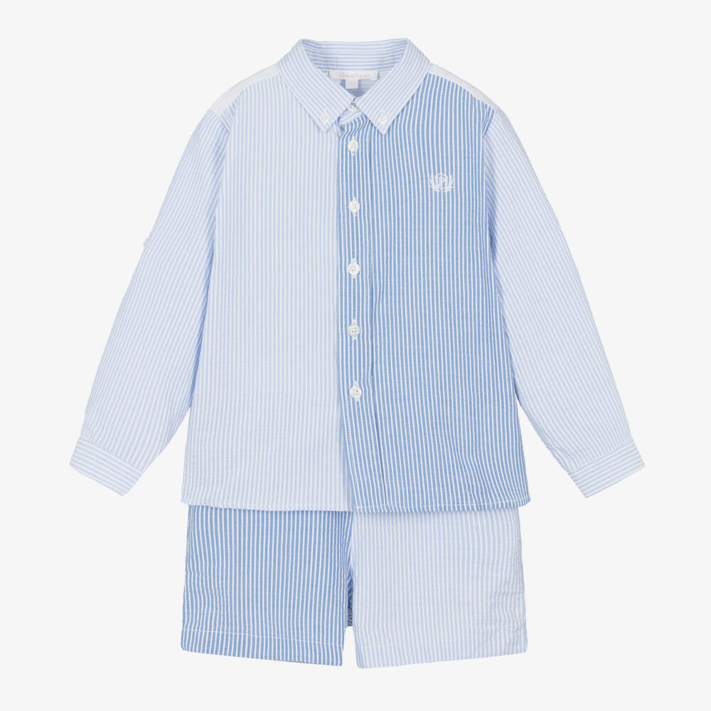 Patachou-Boys Nautical Blue Cotton Ensemble | Childrensalon Outlet