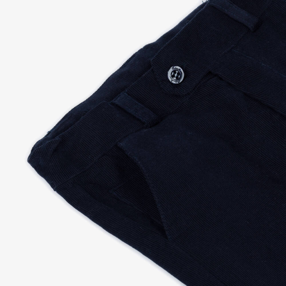 Patachou-Boys Navy Blue Cotton Corduroy Trousers | Childrensalon Outlet