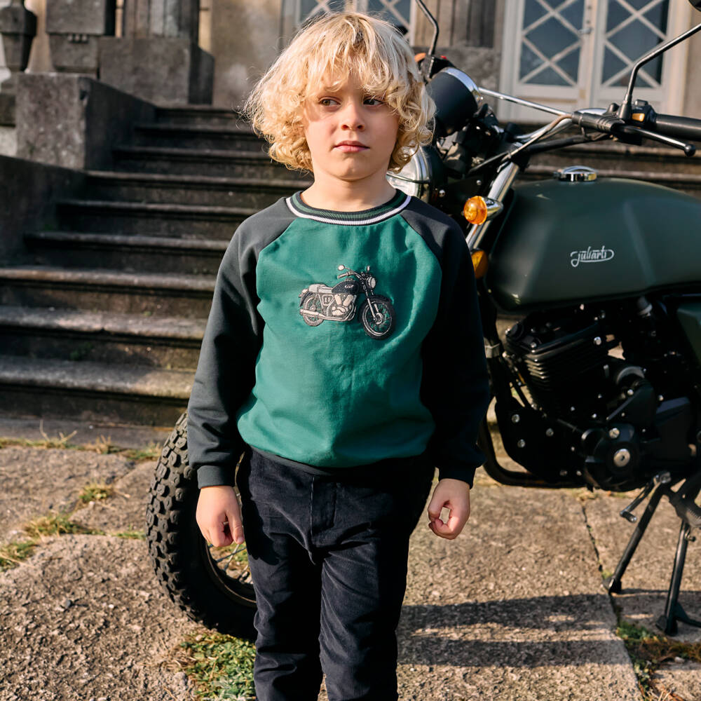 Patachou-Boys Navy Blue Cotton Corduroy Trousers | Childrensalon Outlet