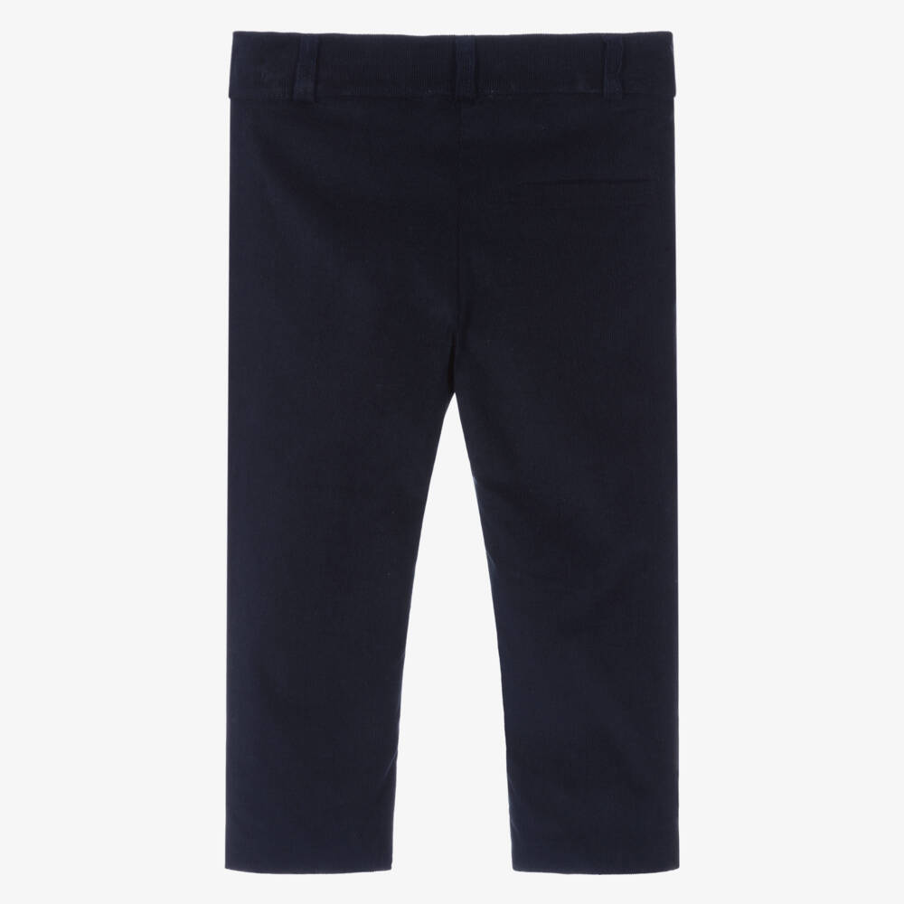 Patachou-Boys Navy Blue Cotton Corduroy Trousers | Childrensalon Outlet