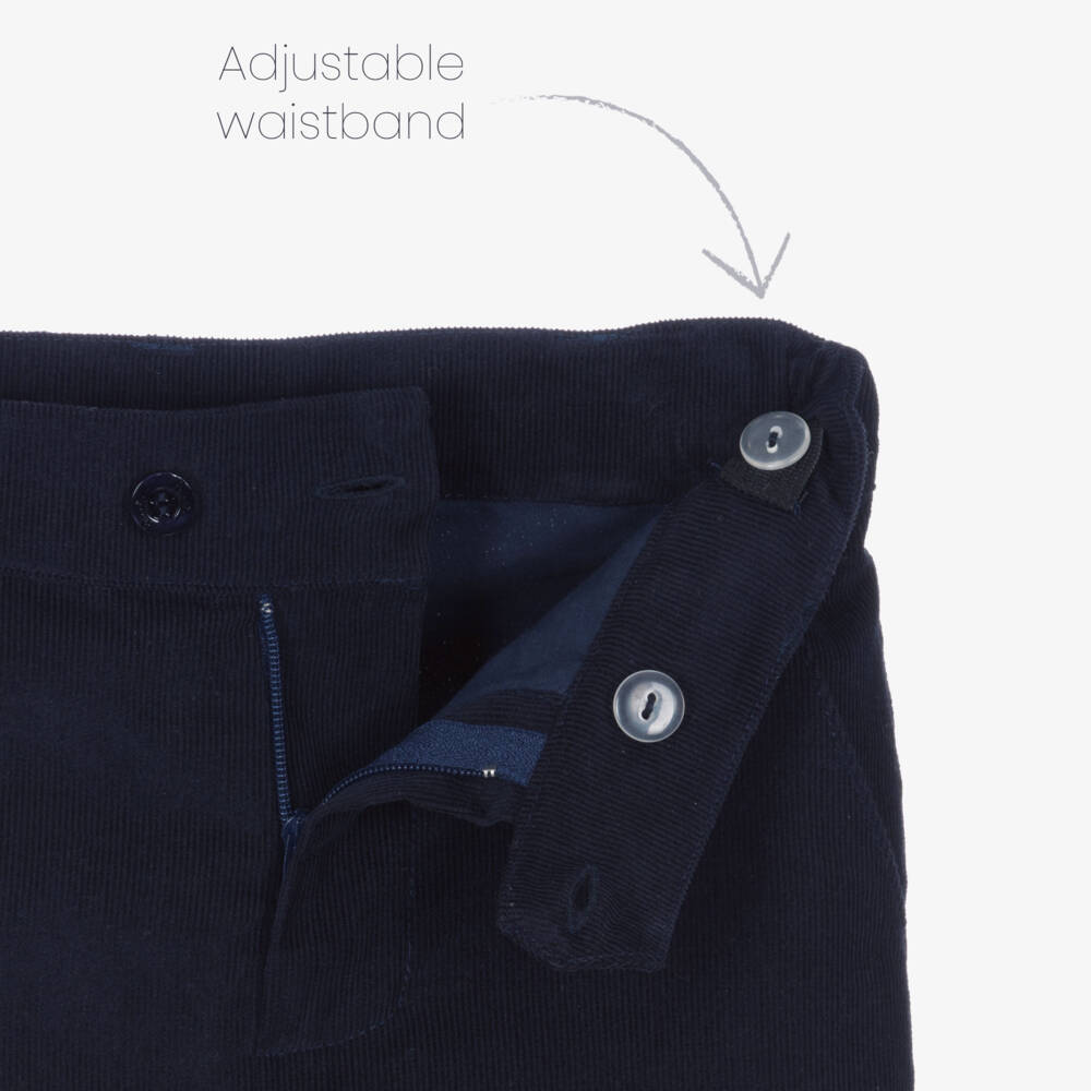 Patachou-Boys Navy Blue Cotton Corduroy Trousers | Childrensalon Outlet