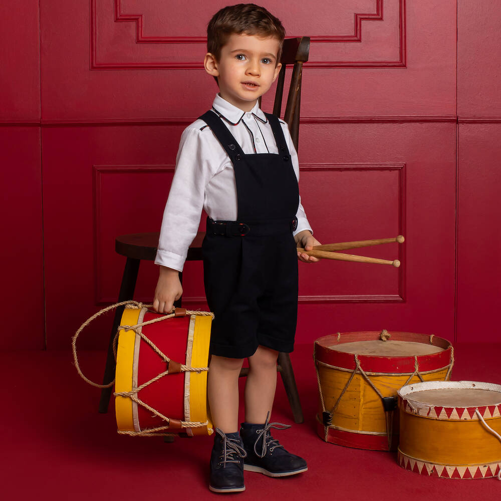 Patachou-طقم شورت قطن لون كحلي للأولاد | Childrensalon Outlet