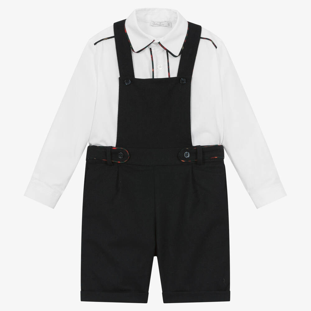 Patachou - Boys Navy Blue Cotton Shorts Set | Childrensalon