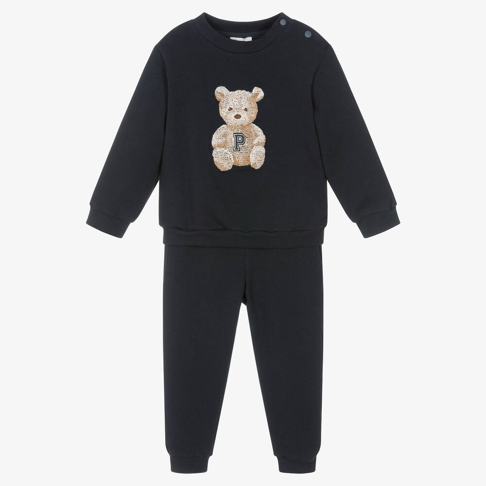 Patachou - Boys Navy Blue Cotton Tracksuit | Childrensalon