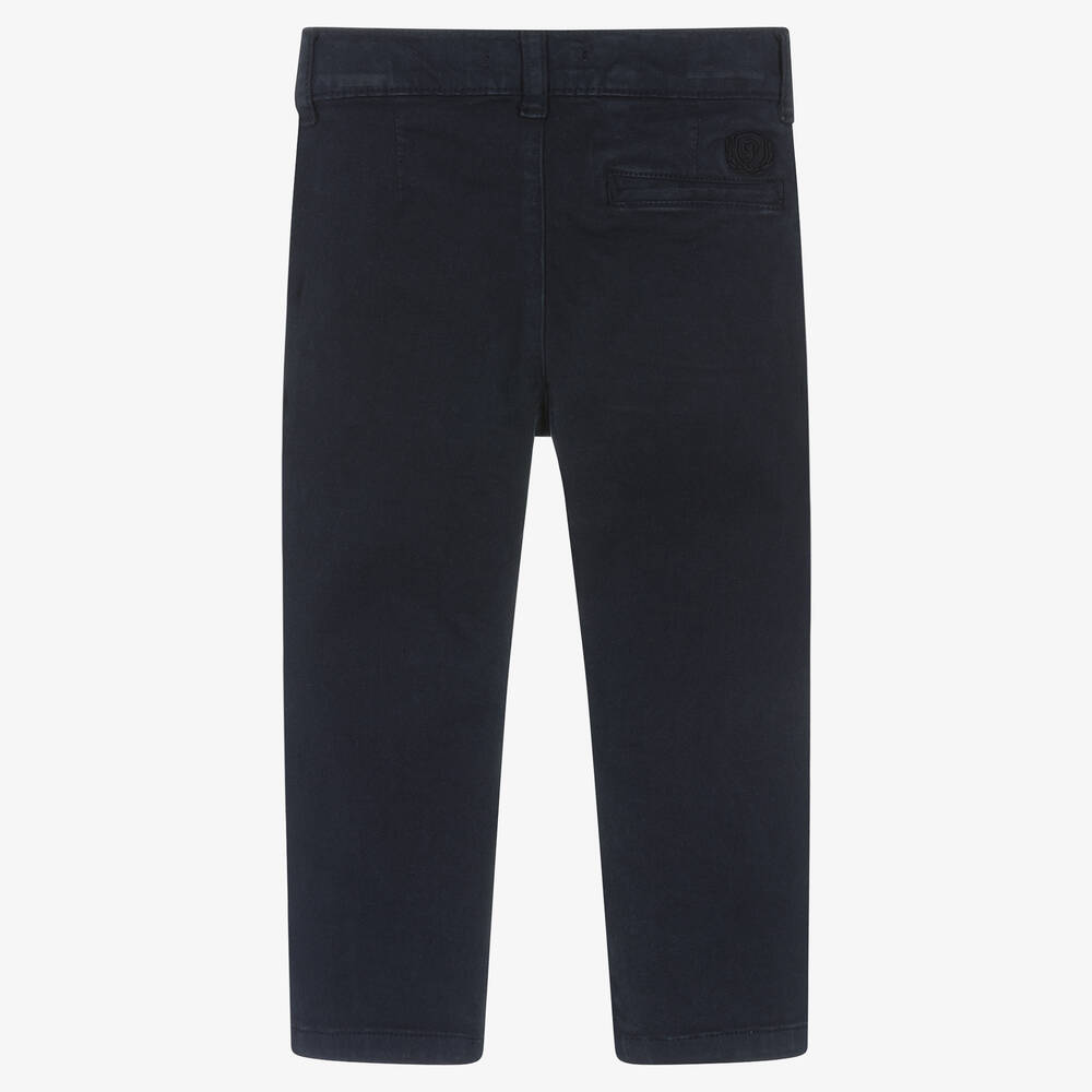 Patachou-Boys Navy Blue Cotton Trousers | Childrensalon Outlet