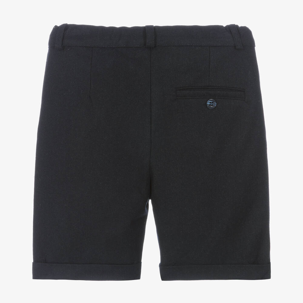 Patachou-Boys Navy Blue Flannel Shorts | Childrensalon Outlet