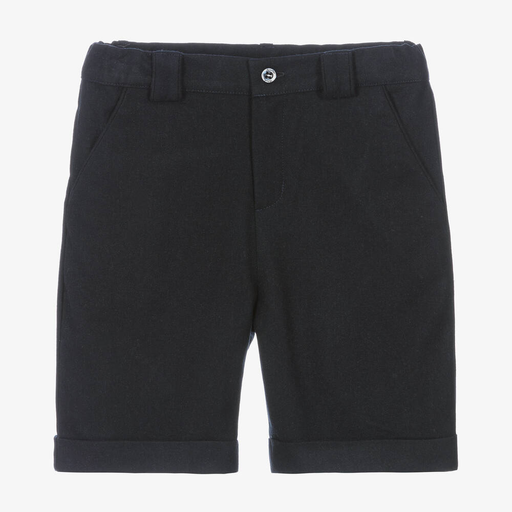 Patachou - Boys Navy Blue Flannel Shorts | Childrensalon