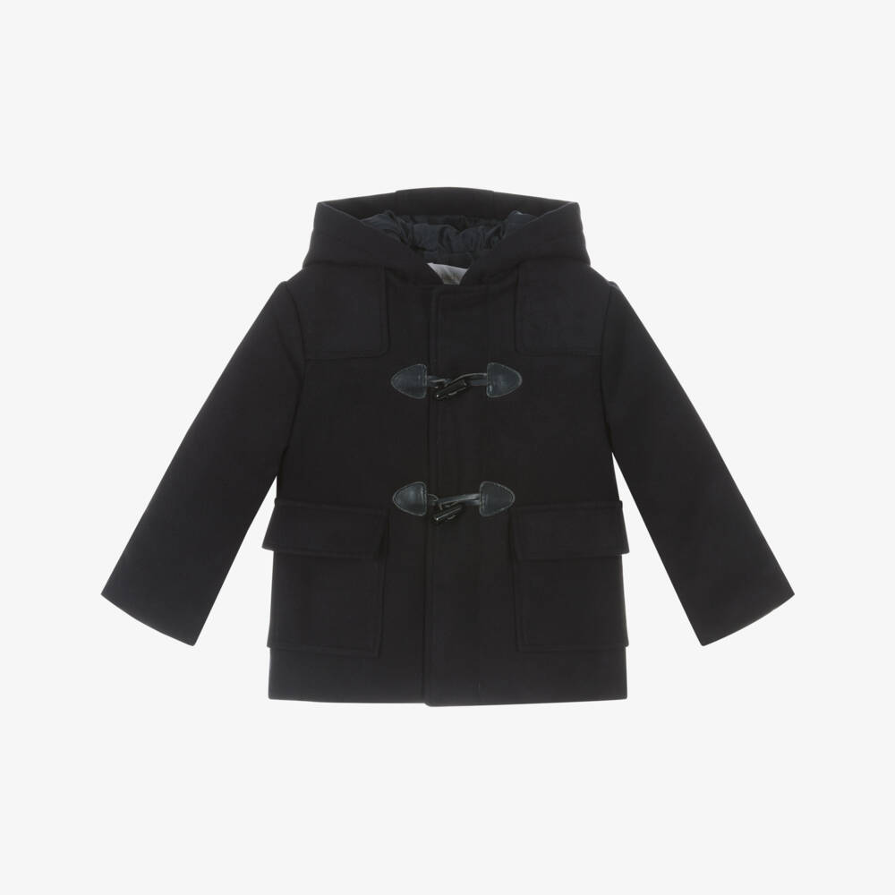 Patachou-Boys Navy Blue Hooded Duffle Coat | Childrensalon Outlet