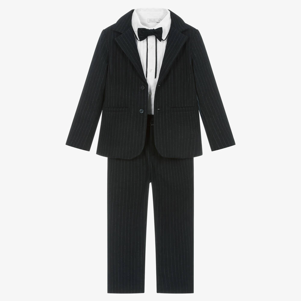 Patachou - Boys Navy Blue Pin Stripe Suit Set | Childrensalon