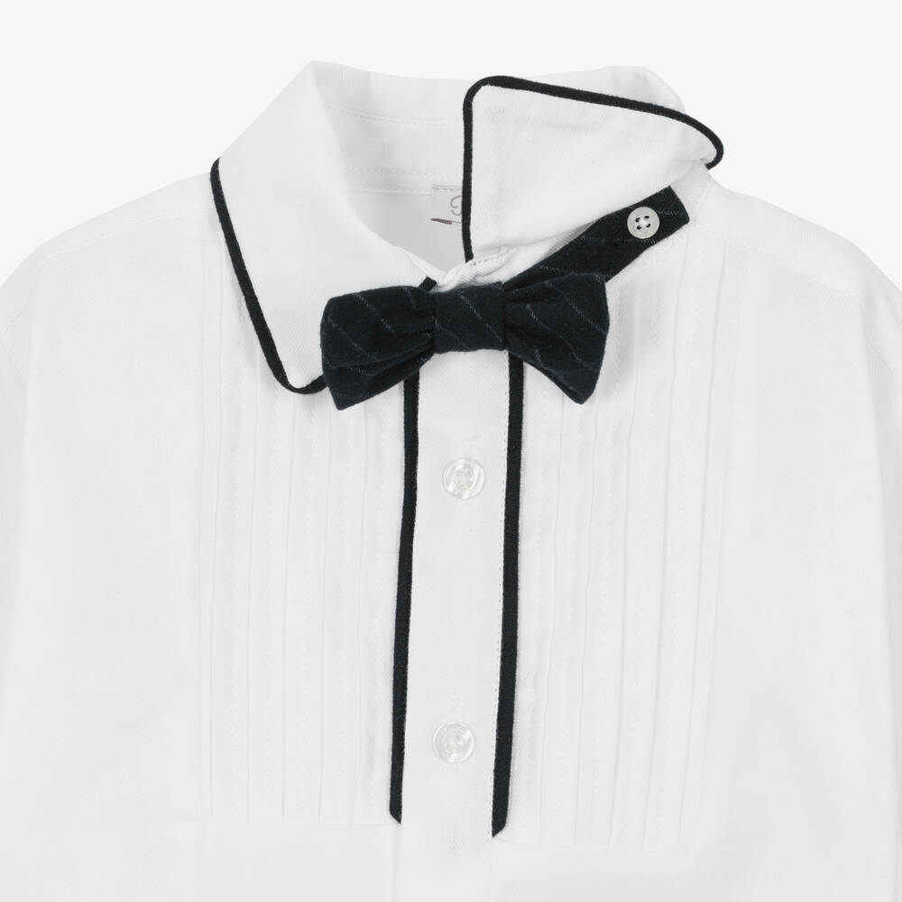 Patachou-Boys Navy Blue Pin Stripe Suit Set | Childrensalon Outlet