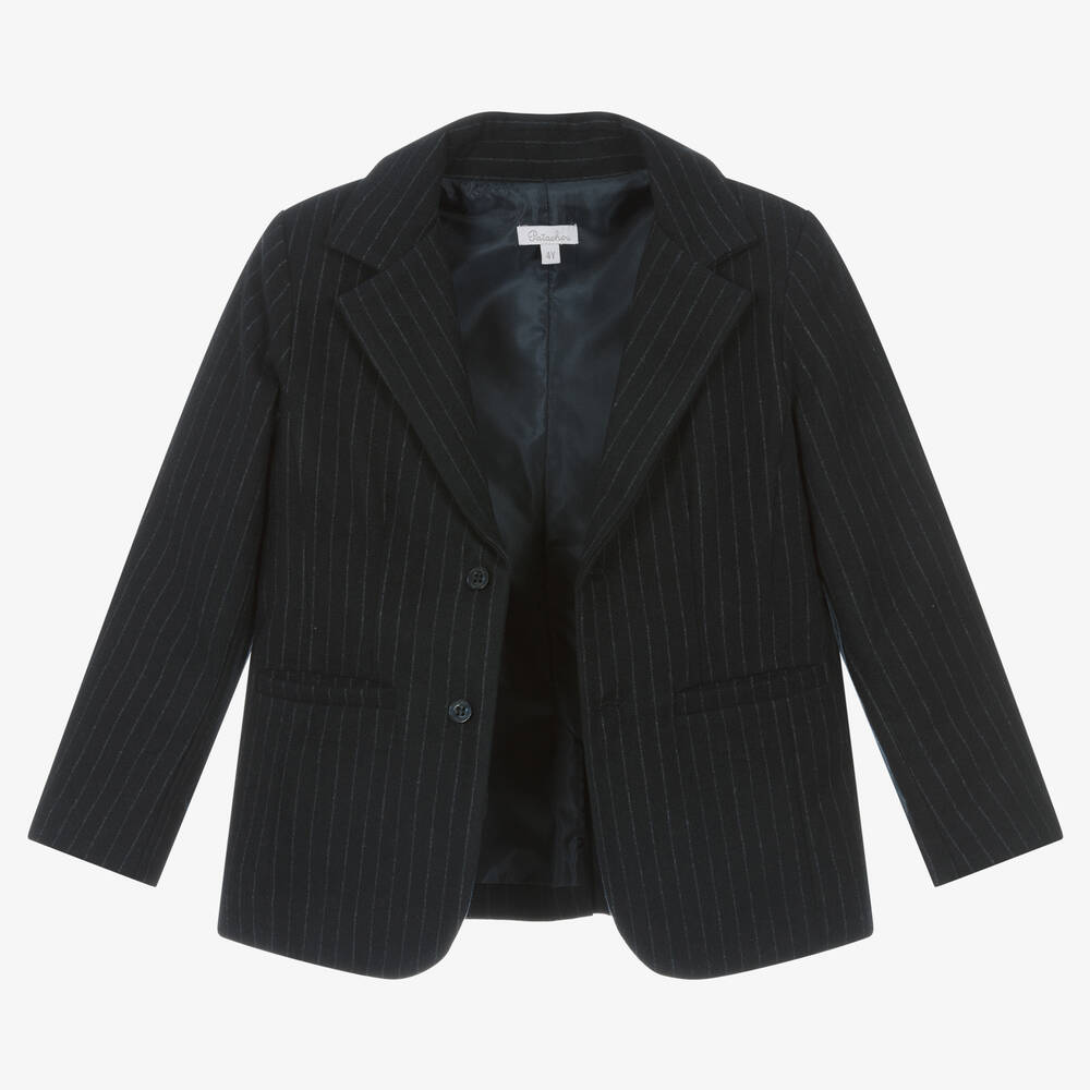 Patachou-Boys Navy Blue Pin Stripe Suit Set | Childrensalon Outlet