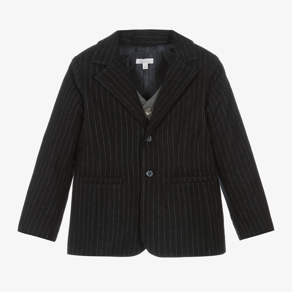 Patachou - Boys Navy Blue Pinstripe Blazer | Childrensalon