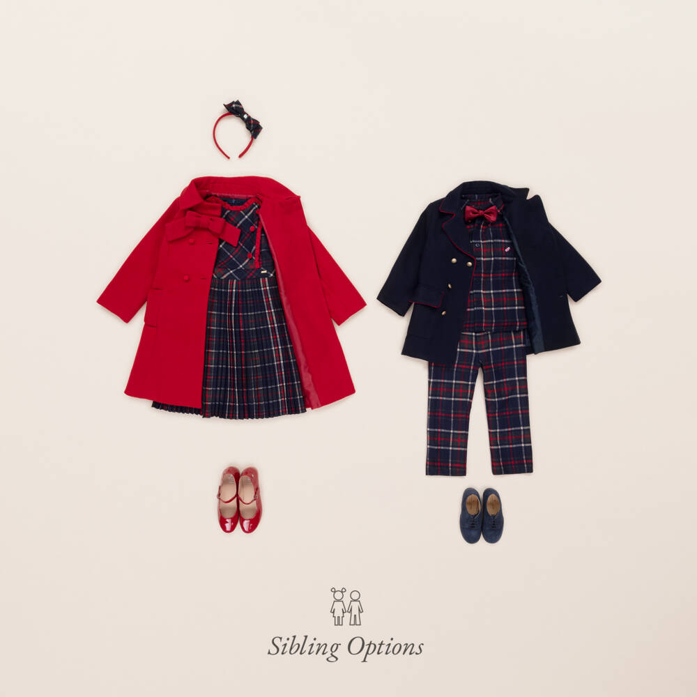 Patachou-Классическая рубашка в красно-синюю клетку для мальчиков | Childrensalon Outlet