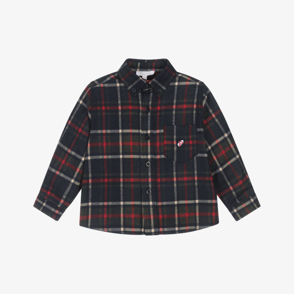Patachou-Классическая рубашка в красно-синюю клетку для мальчиков | Childrensalon Outlet