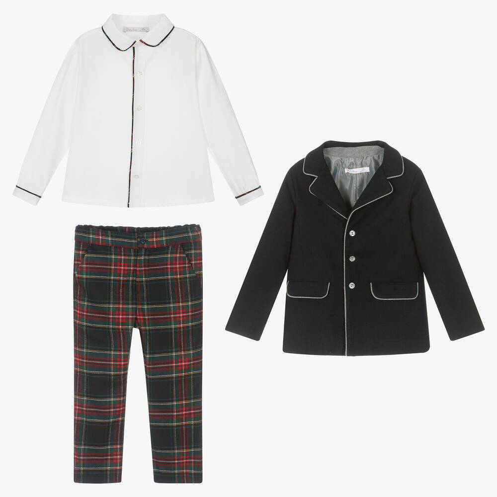 Patachou-Синий костюм в клетку | Childrensalon Outlet