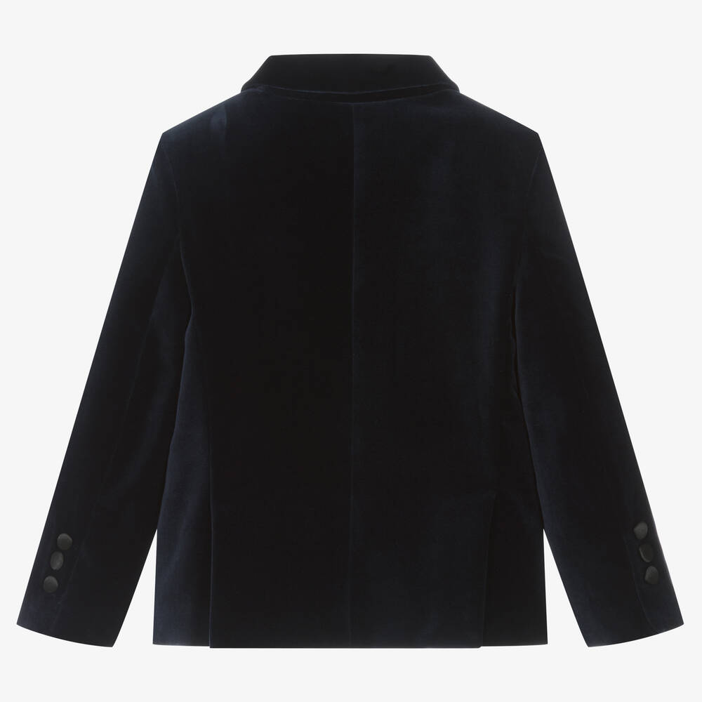 Patachou-Синий бархатный блейзер | Childrensalon Outlet