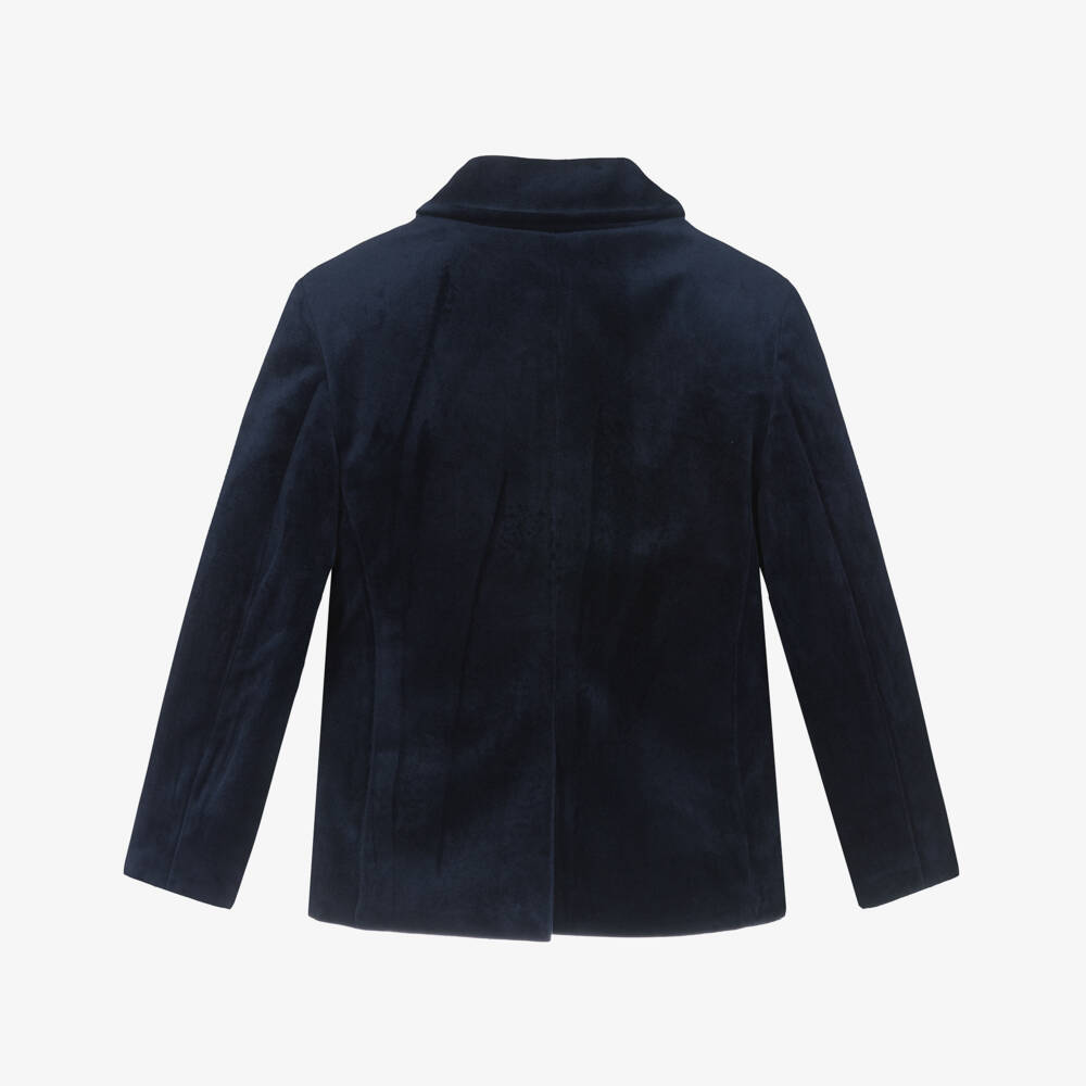 Patachou-Boys Navy Blue Velvet Blazer | Childrensalon Outlet