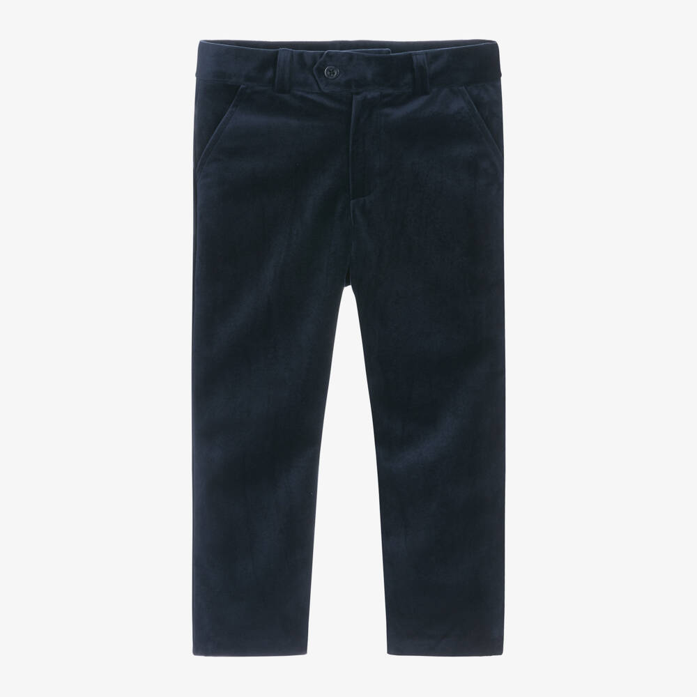 Patachou-Мягкие синие бархатные брюки для мальчиков | Childrensalon Outlet