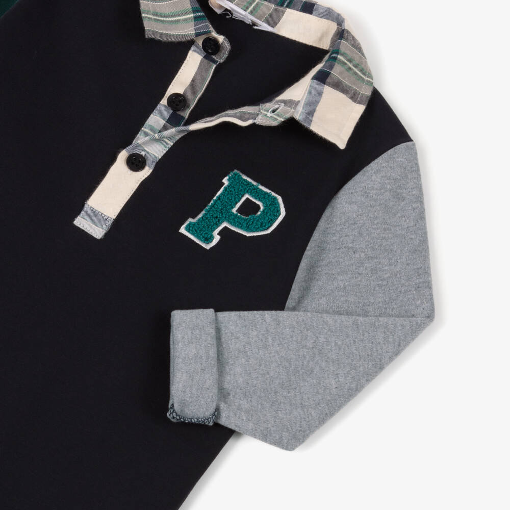 Patachou-بولو قطن بلوك ألوان أزرق داكن للأولاد | Childrensalon Outlet
