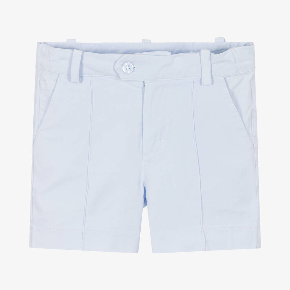 Patachou - Boys Pale Blue Cotton Bermuda Shorts | Childrensalon