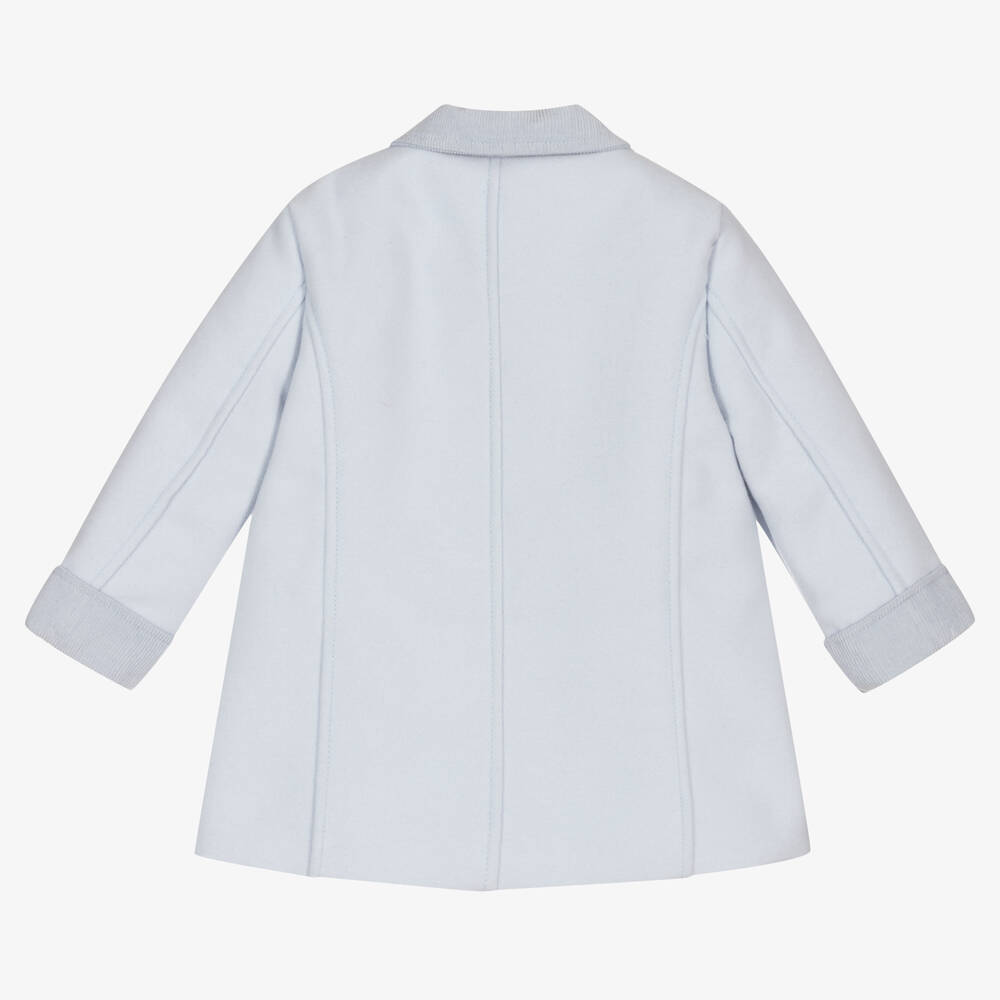 Patachou-Boys Pale Blue Flannel Coat | Childrensalon Outlet