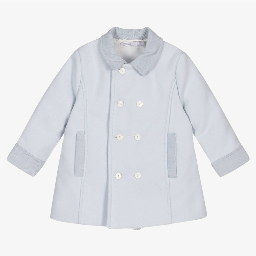 Patachou - Manteau bleu pâle flanelle garçon | Childrensalon