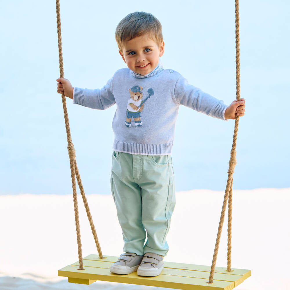 Patachou-Boys Pale Green Cotton Chino Trousers | Childrensalon Outlet