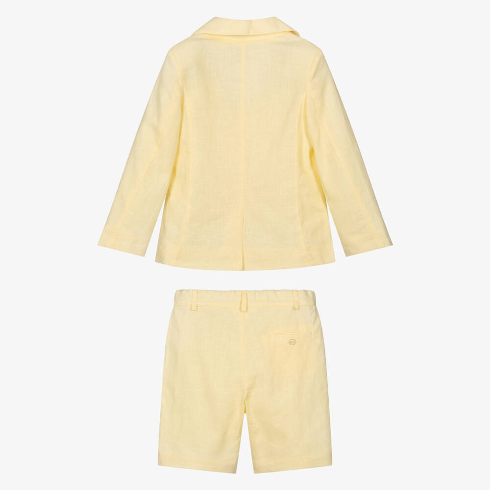 Patachou-Boys Pastel Yellow Double Breasted Suit | Childrensalon Outlet
