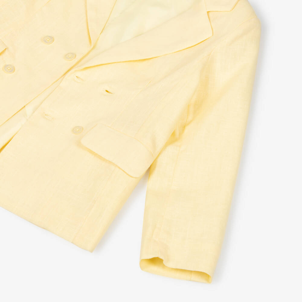 Patachou-Boys Pastel Yellow Double Breasted Suit | Childrensalon Outlet