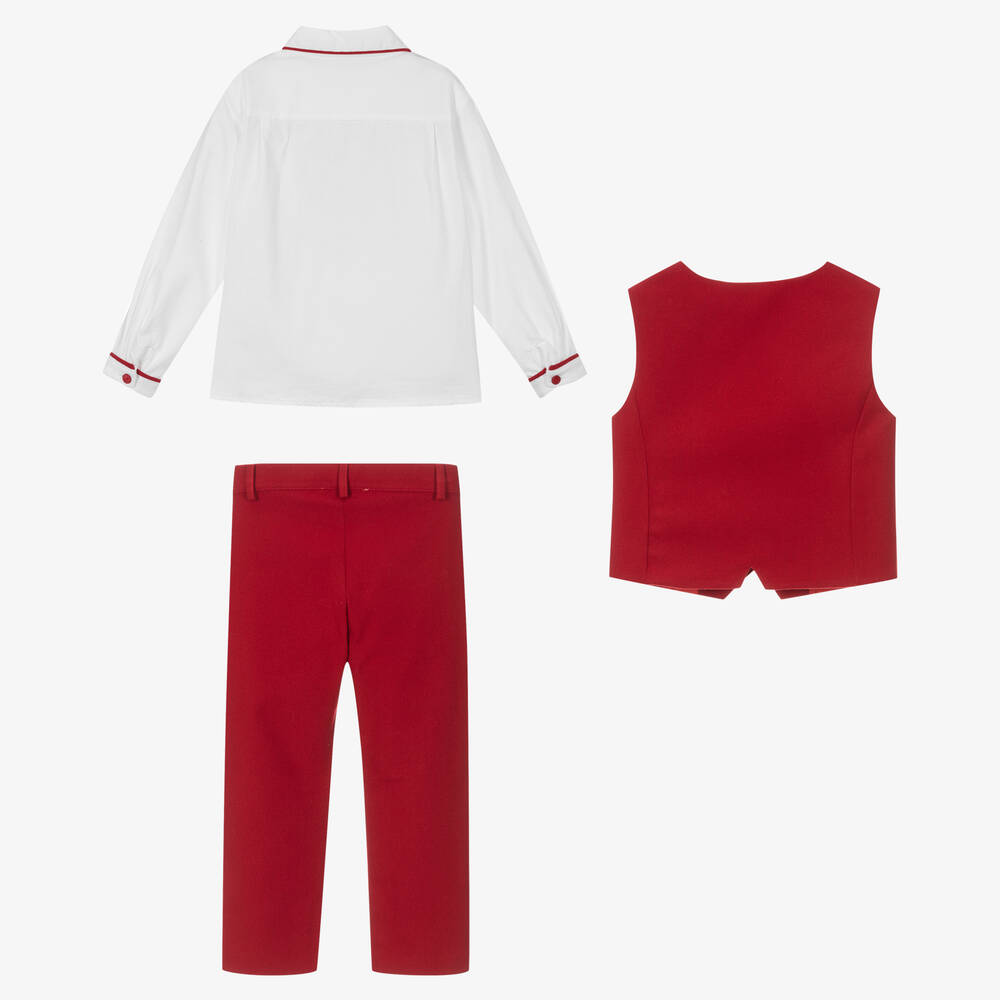 Patachou-Boys Red 3 Piece Suit Set | Childrensalon Outlet
