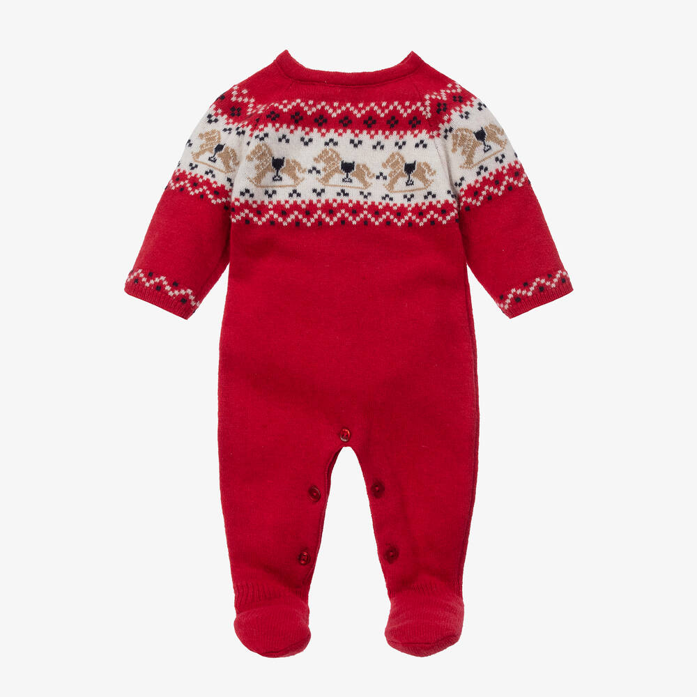 Patachou - Roter Strickstrampler für Jungen | Childrensalon