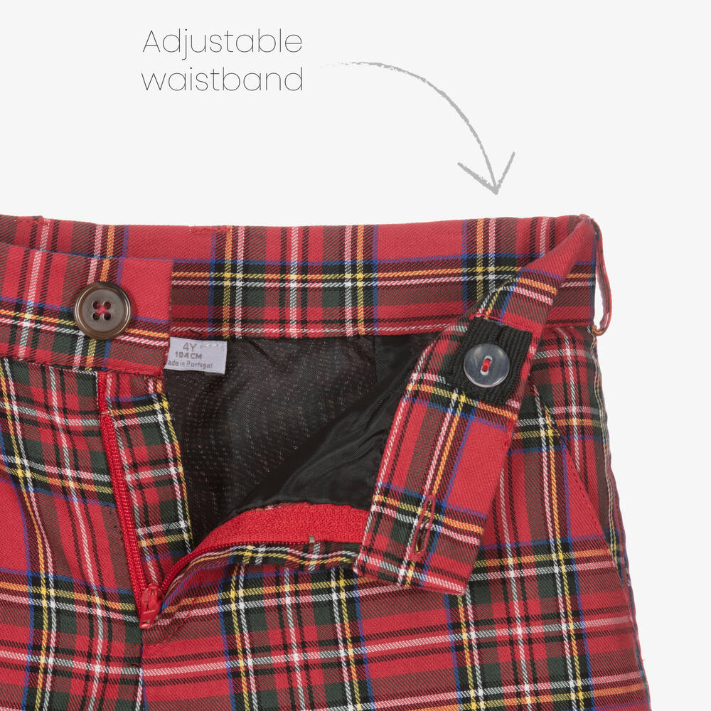 Red plaid pants for boys top