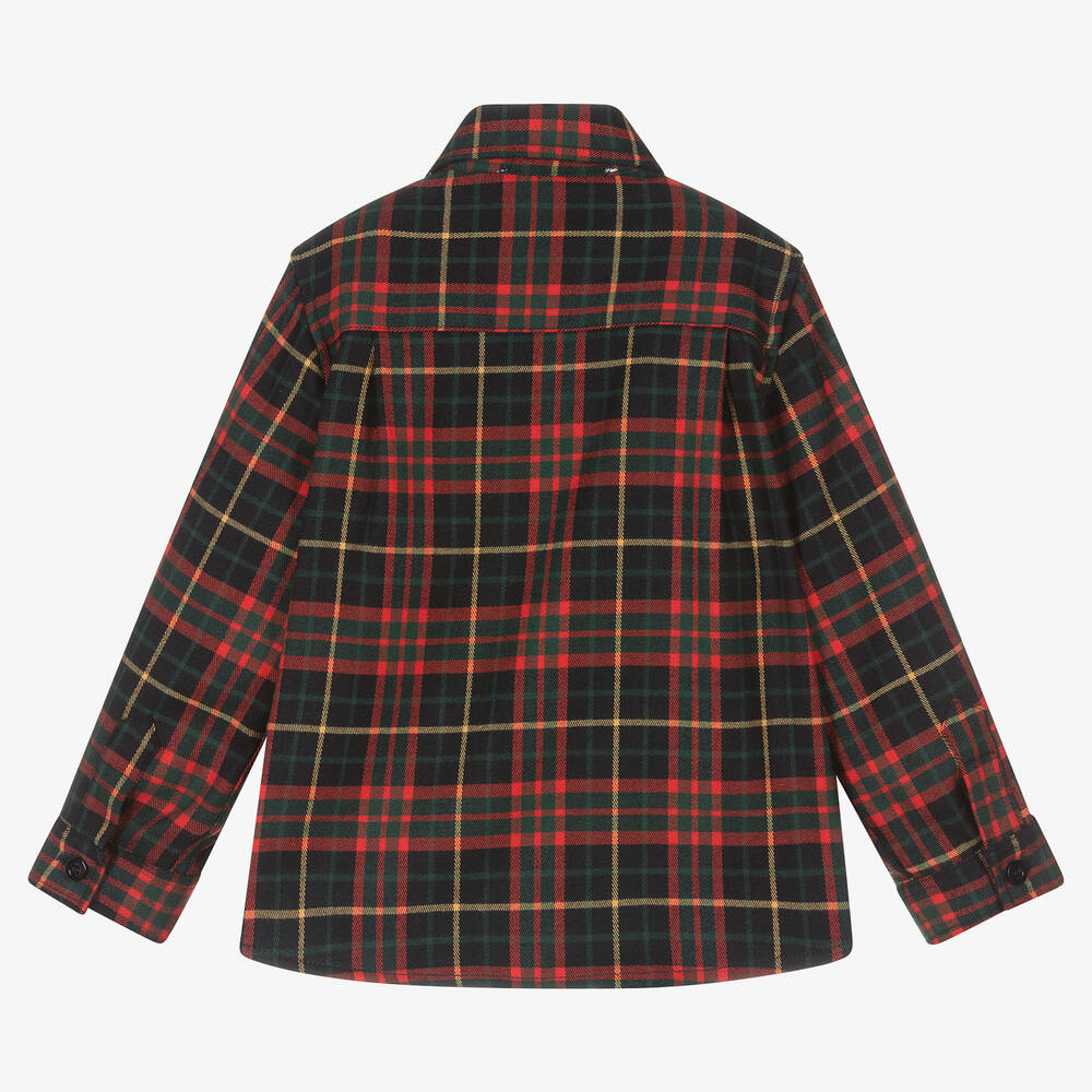 Patachou-Boys Red Viscose Tartan Shirt | Childrensalon Outlet